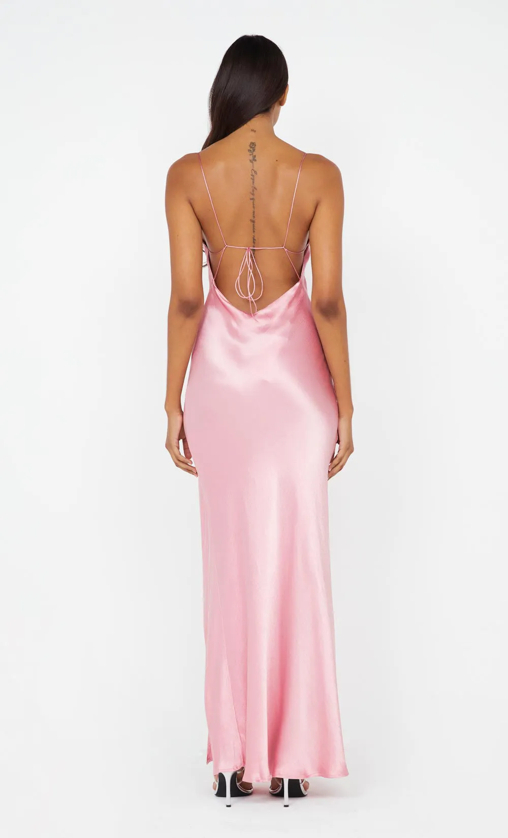 AYALA COWL NECK MAXI DRESS - DUSTY PINK