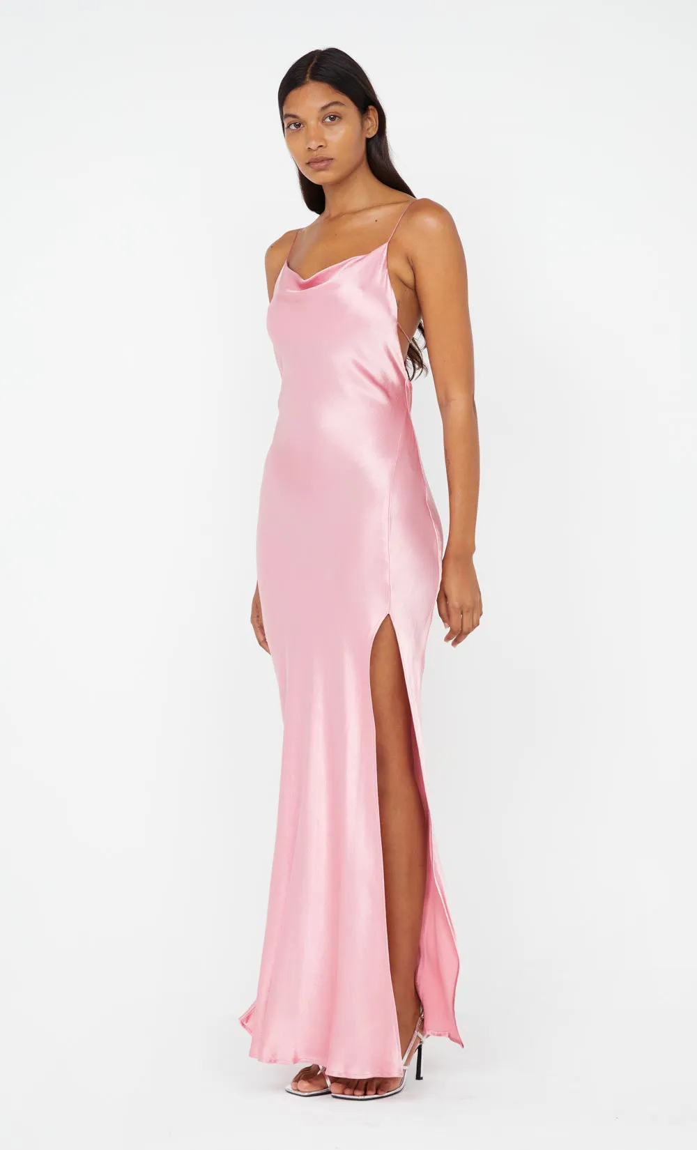 AYALA COWL NECK MAXI DRESS - DUSTY PINK