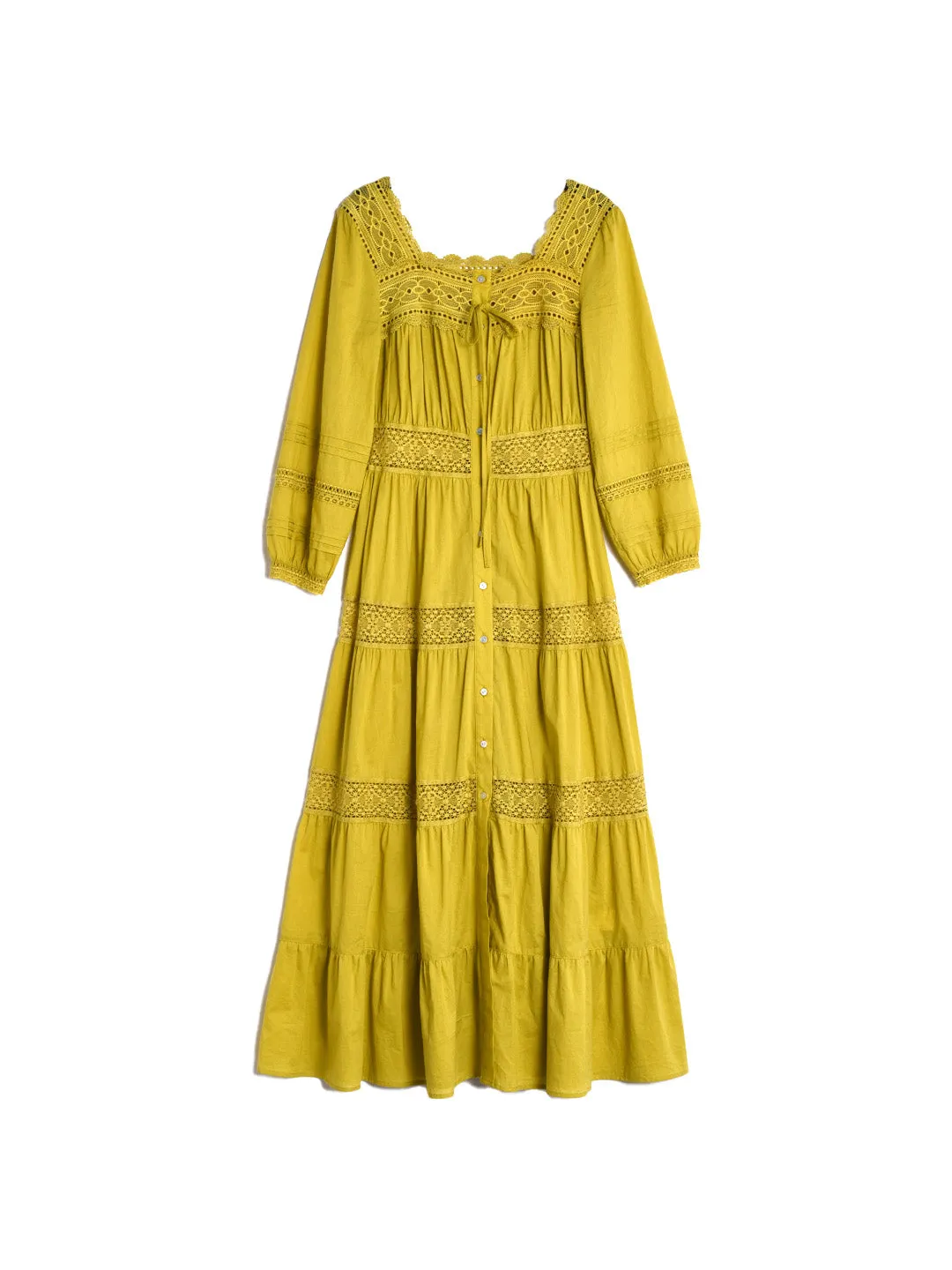 Bella Square Neck Tie 100% Cotton Dress