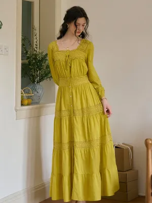 Bella Square Neck Tie 100% Cotton Dress