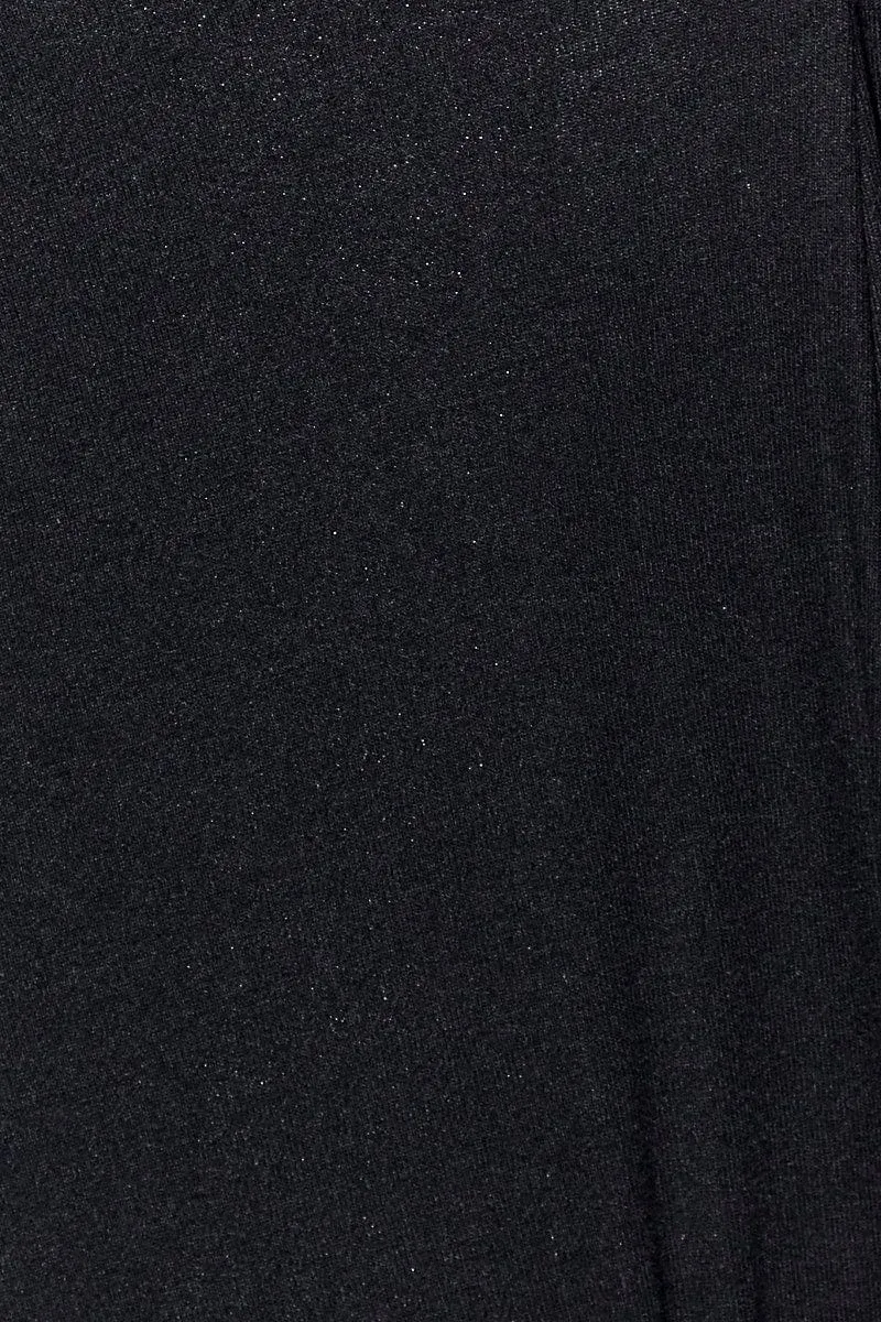 Black Ribbed Jersey Maxi Dress