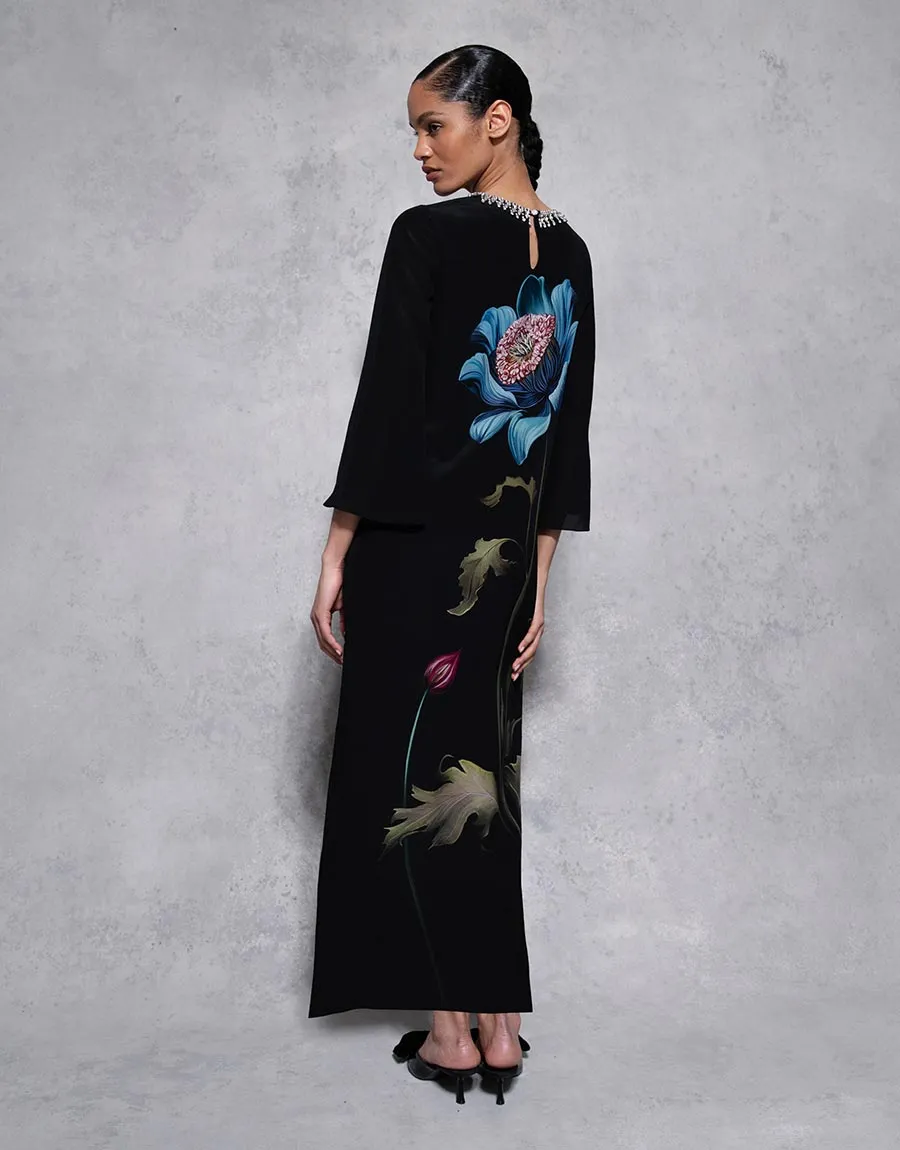 Capucine Crepe Midi Dress - Painterly Flower - SALE