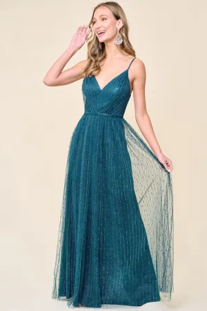 Celestia Dress in Shimmery Teal