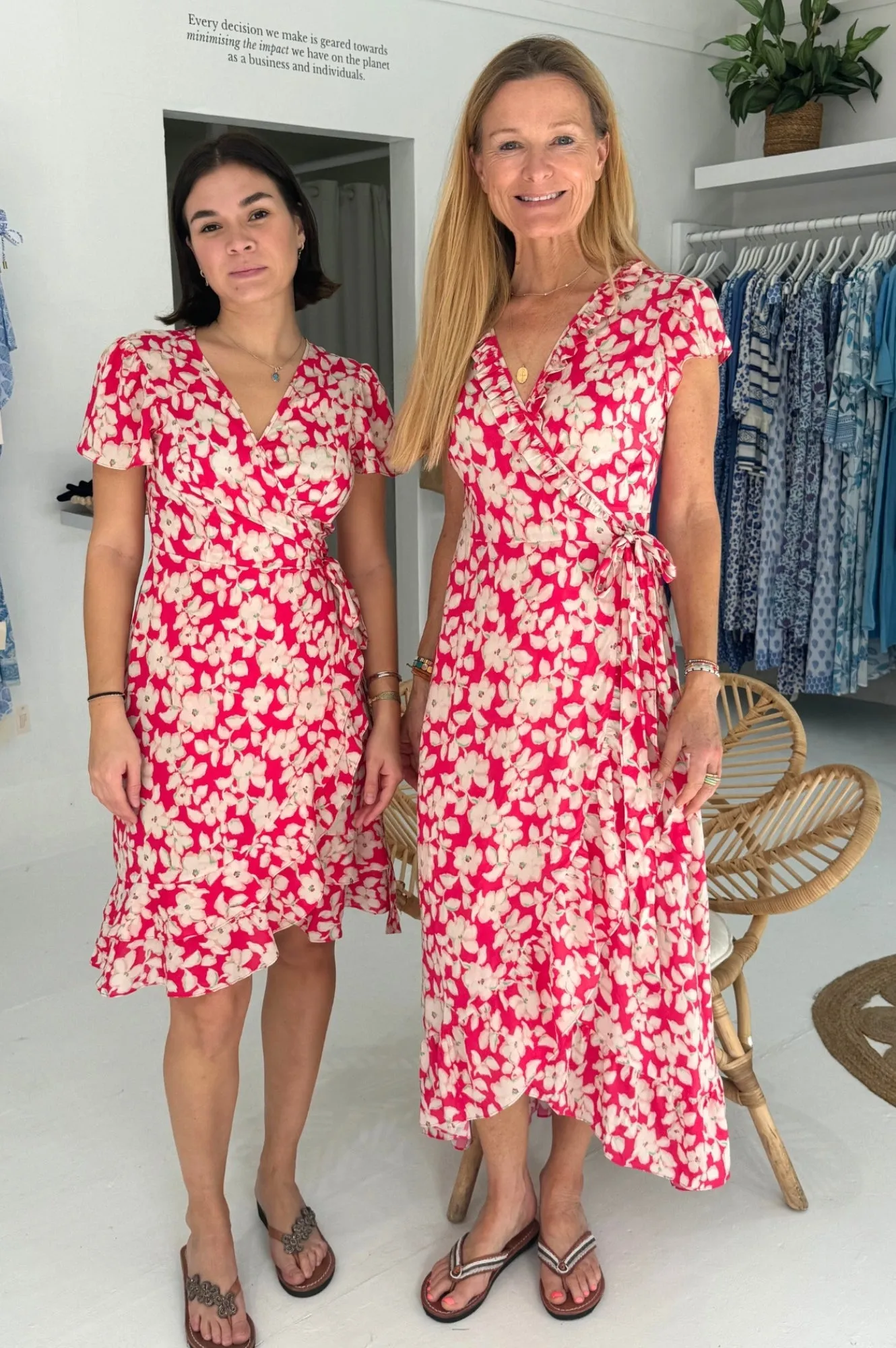 Chelsea EcoVero™ Wrap Dress | Blossom Pink/Green