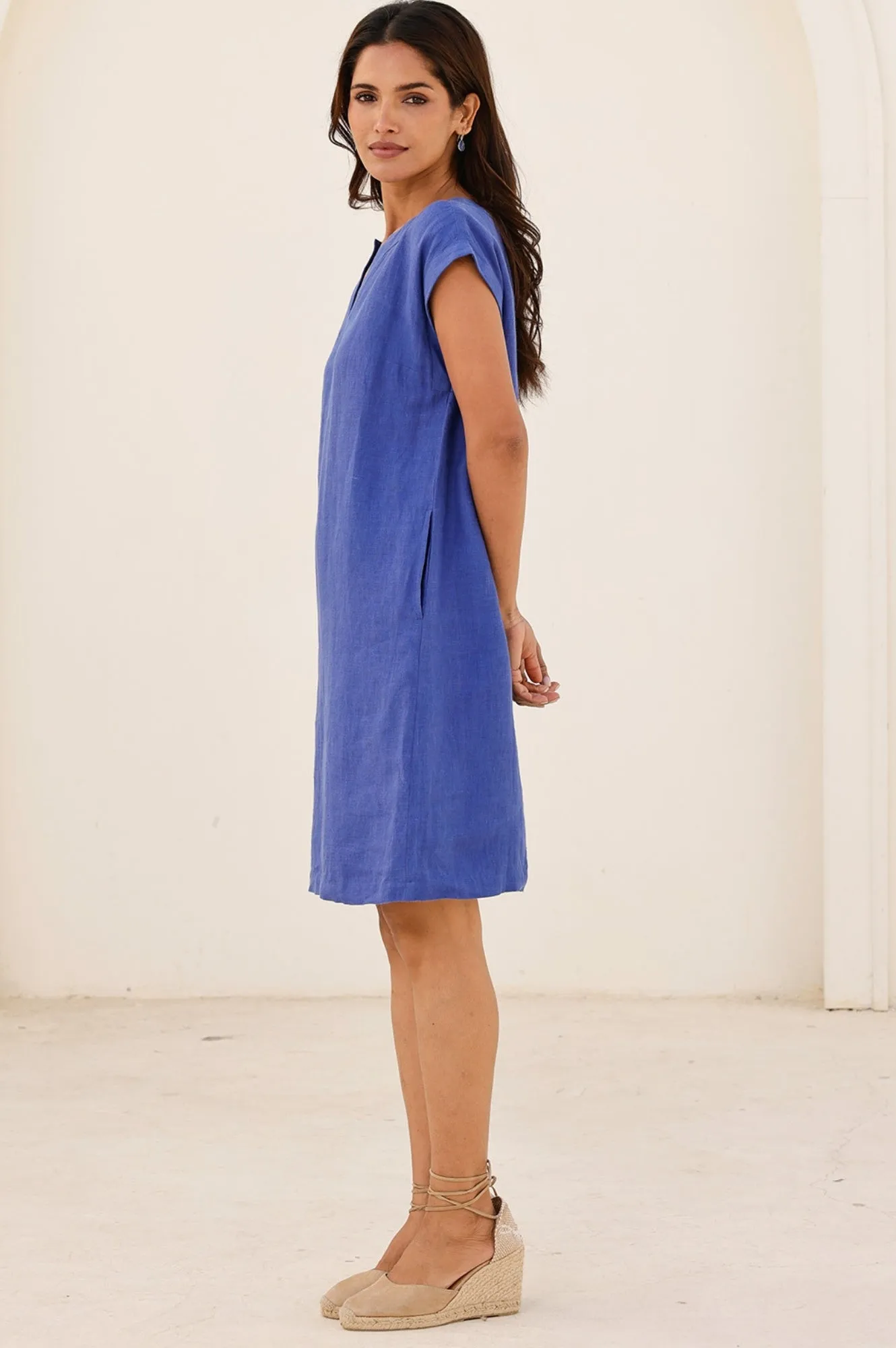 Dori Linen Dress | Cobalt