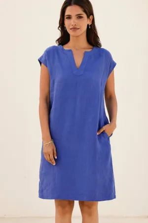 Dori Linen Dress | Cobalt