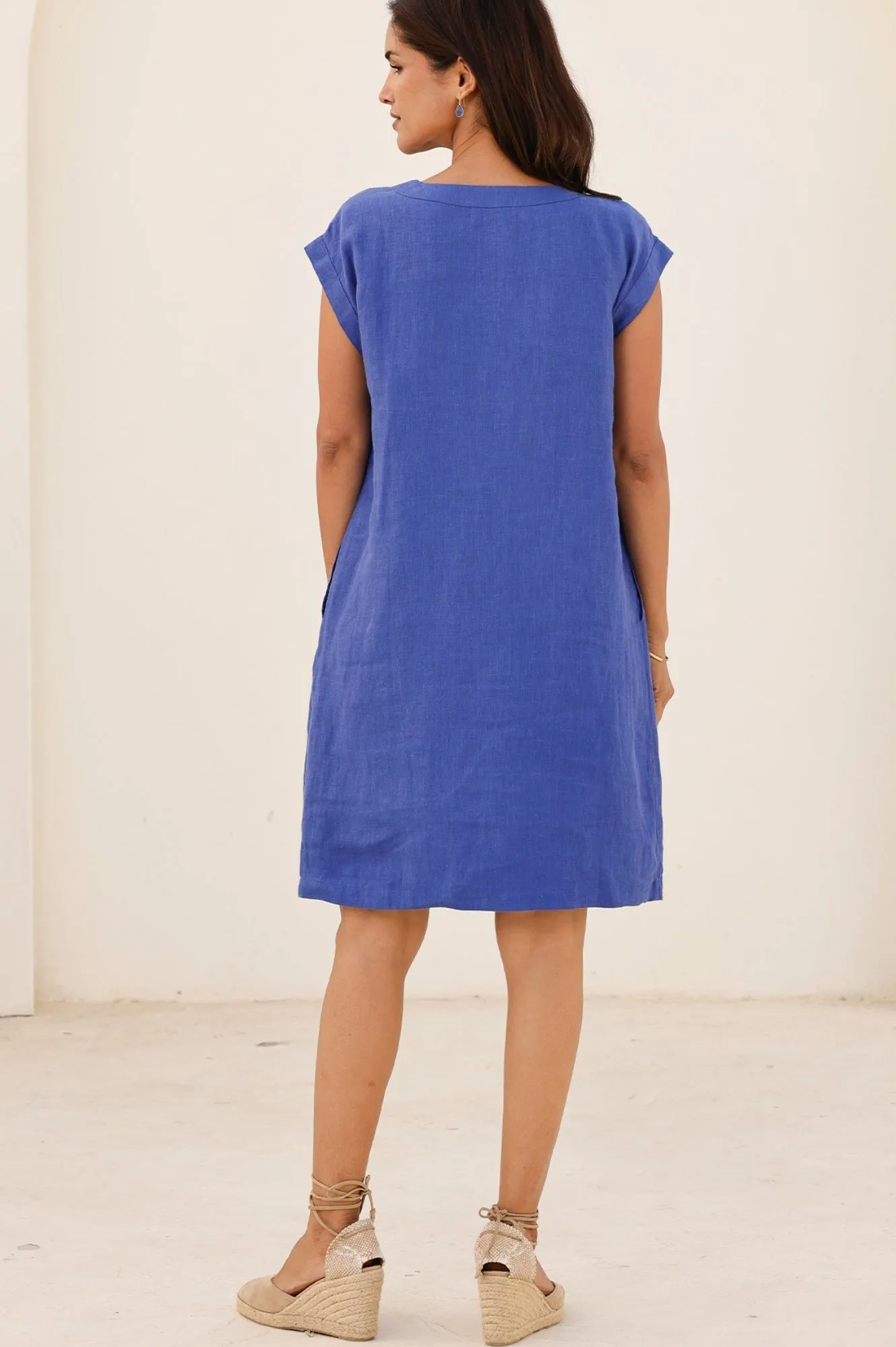 Dori Linen Dress | Cobalt
