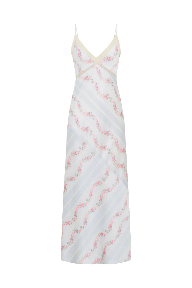 Ermon Satin Floral Slip Dress
