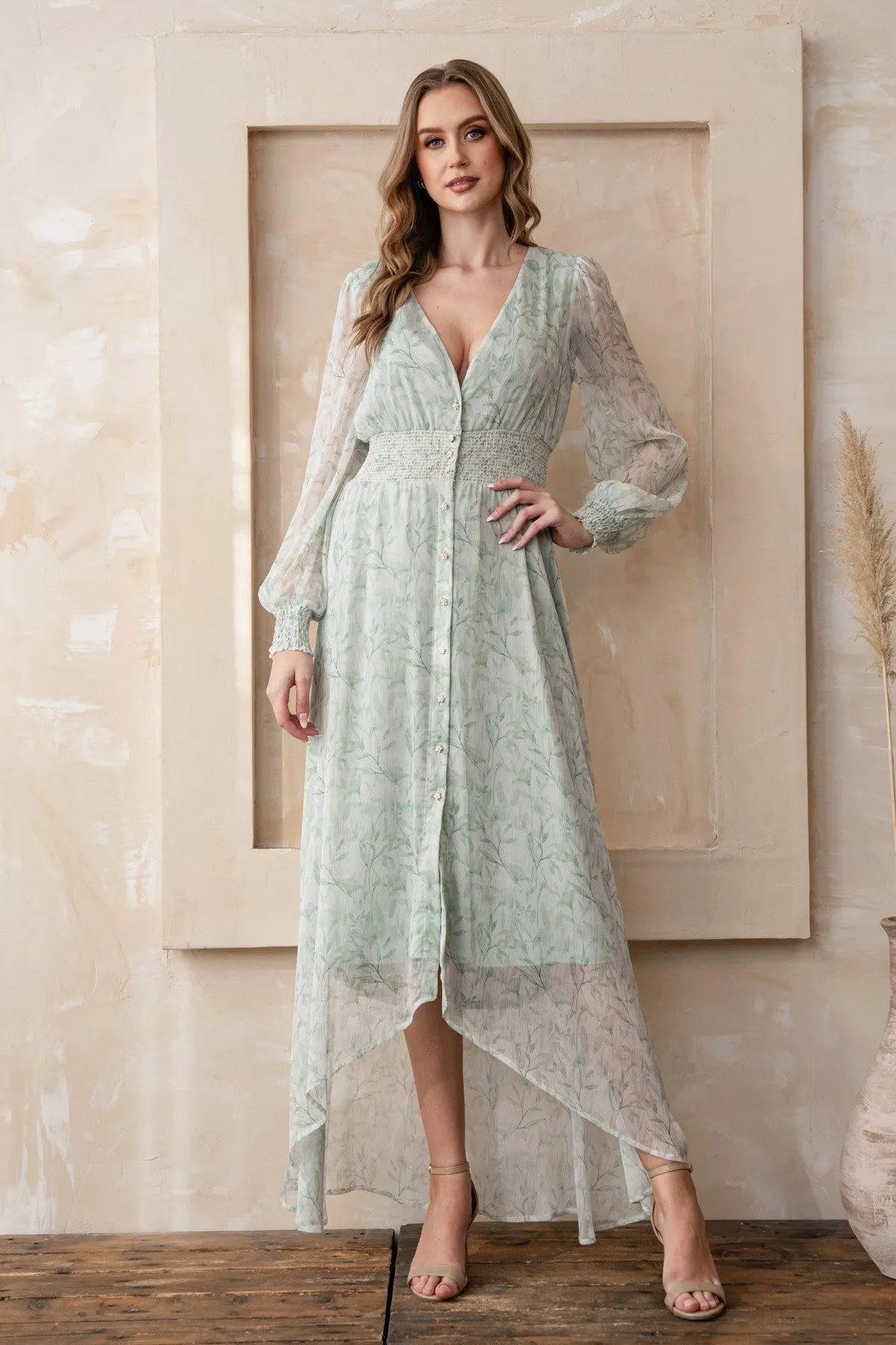 Esther Dress is Sage