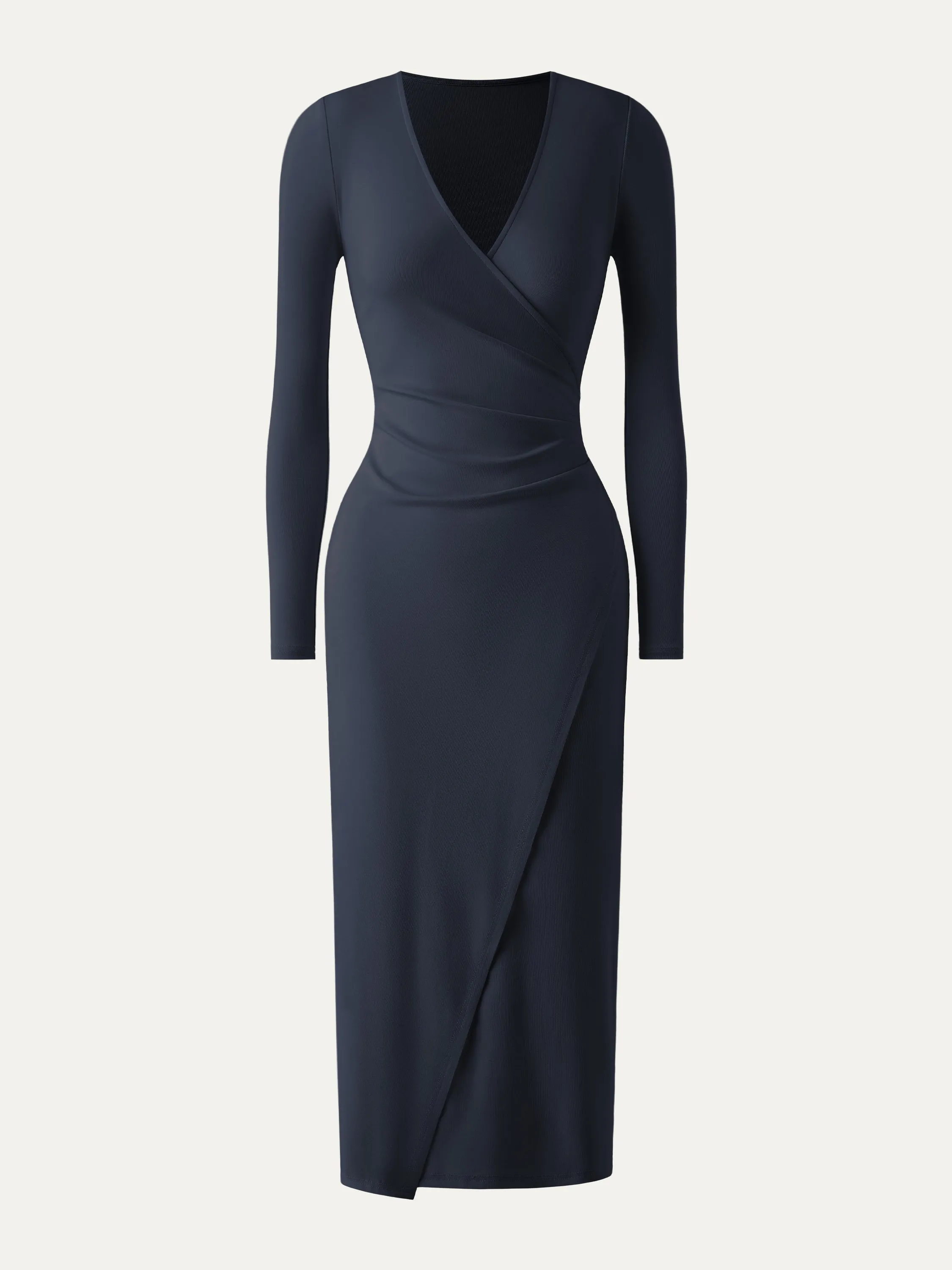 Faux Wrap Light Cotton Midi Dress