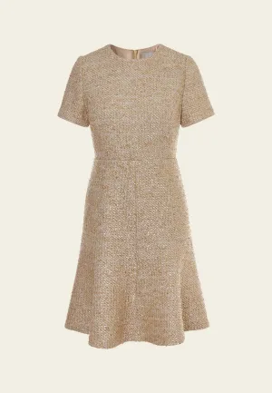 Fishtail Lurex Tweed Midi Dress