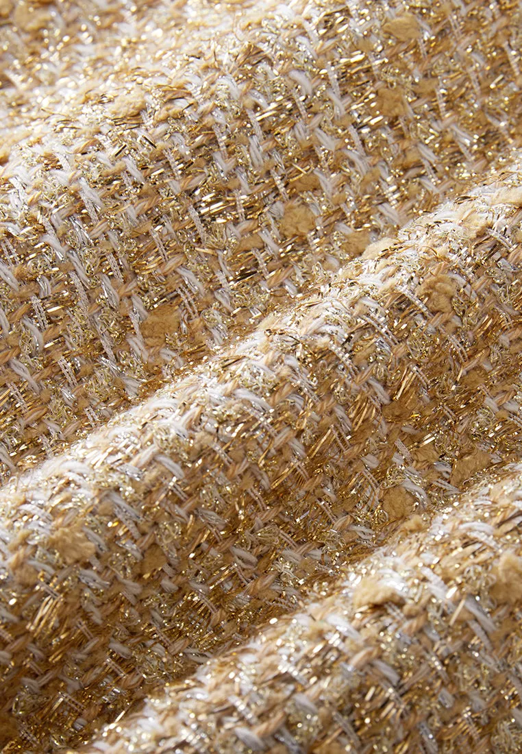 Fishtail Lurex Tweed Midi Dress