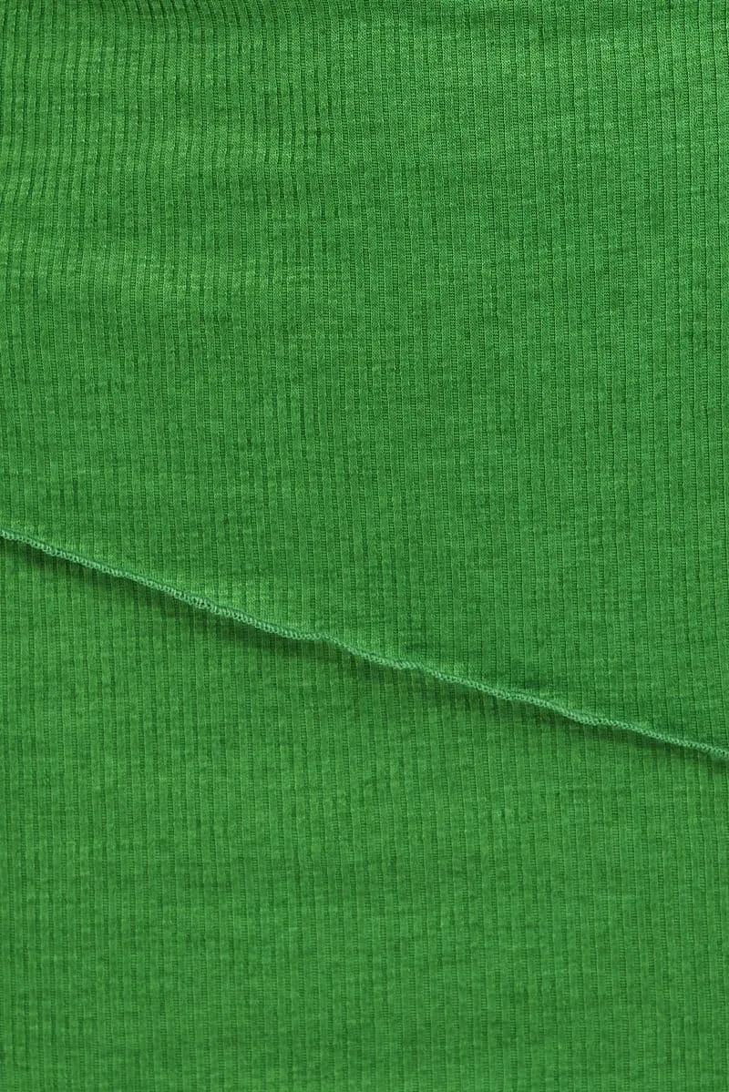 Green Boob Tube Dress Mini Bodycon Ribbed Bandeau