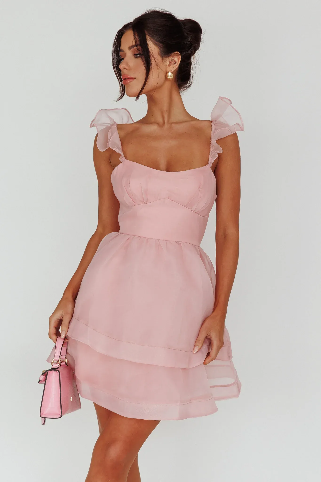 I've Got Sunshine Ruffle Strap Mini Dress Blush