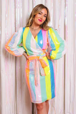 Jagger Dress in Striped Sequin - FINAL SALE