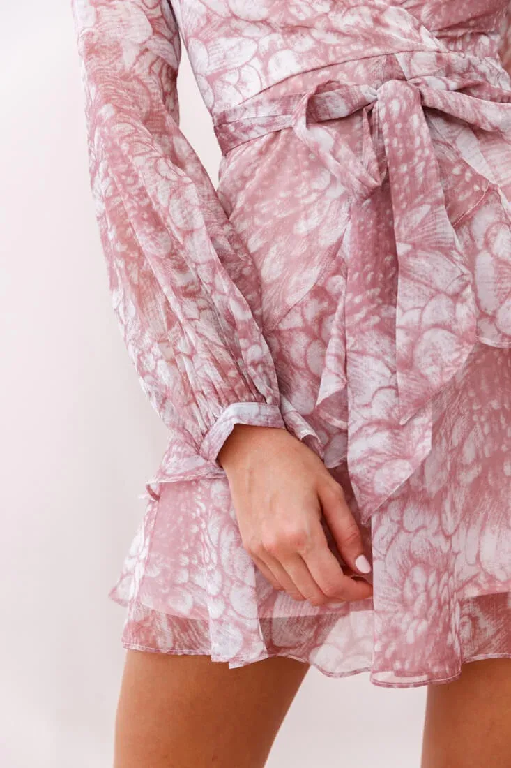 Kerry Layered Balloon Sleeve Dress Nude