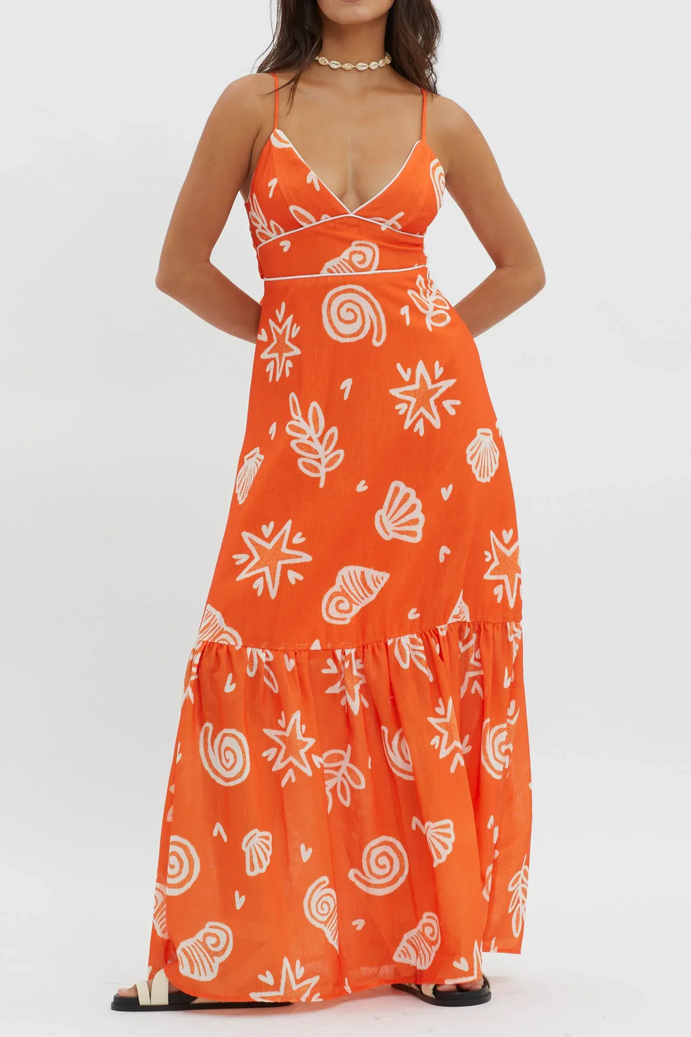 Later Days Cami Strap Maxi Dress Print Red