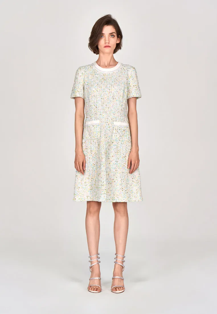 Lime Twist Tweed Dress