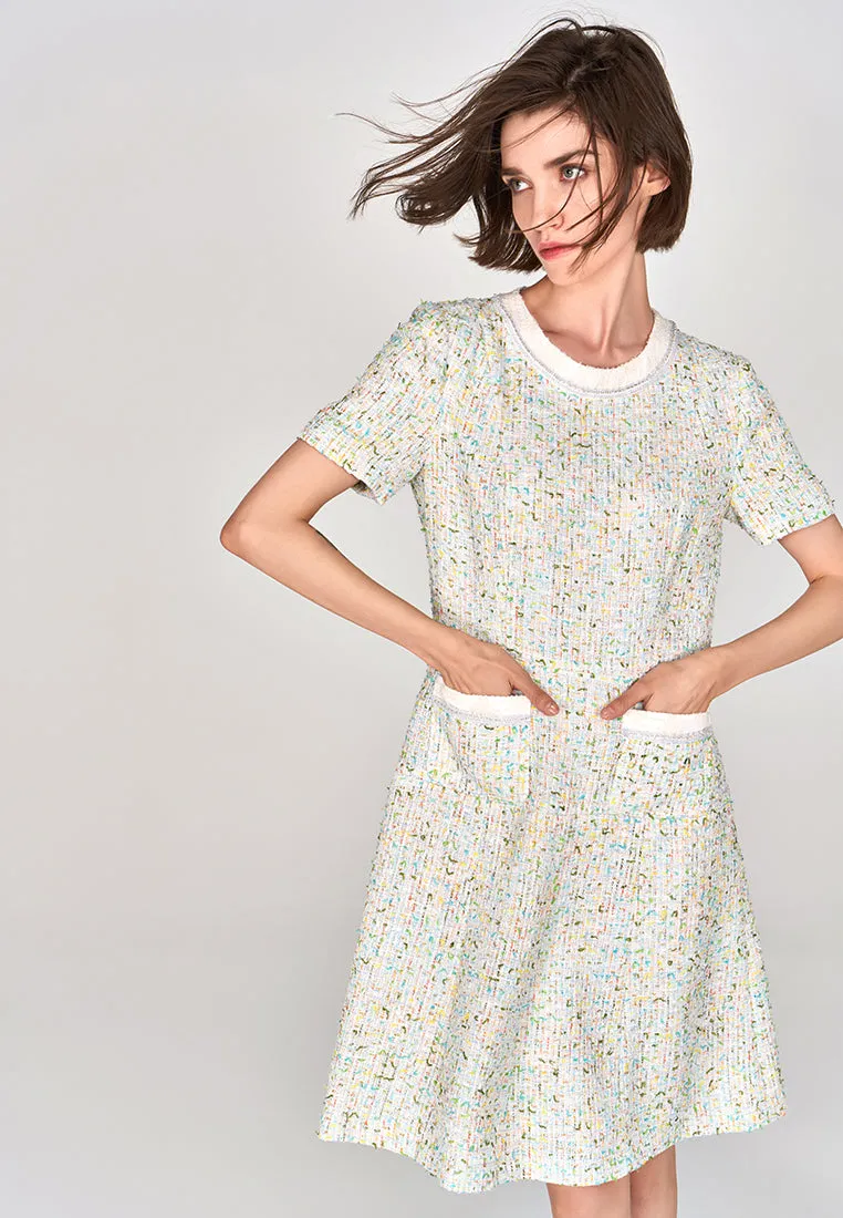 Lime Twist Tweed Dress