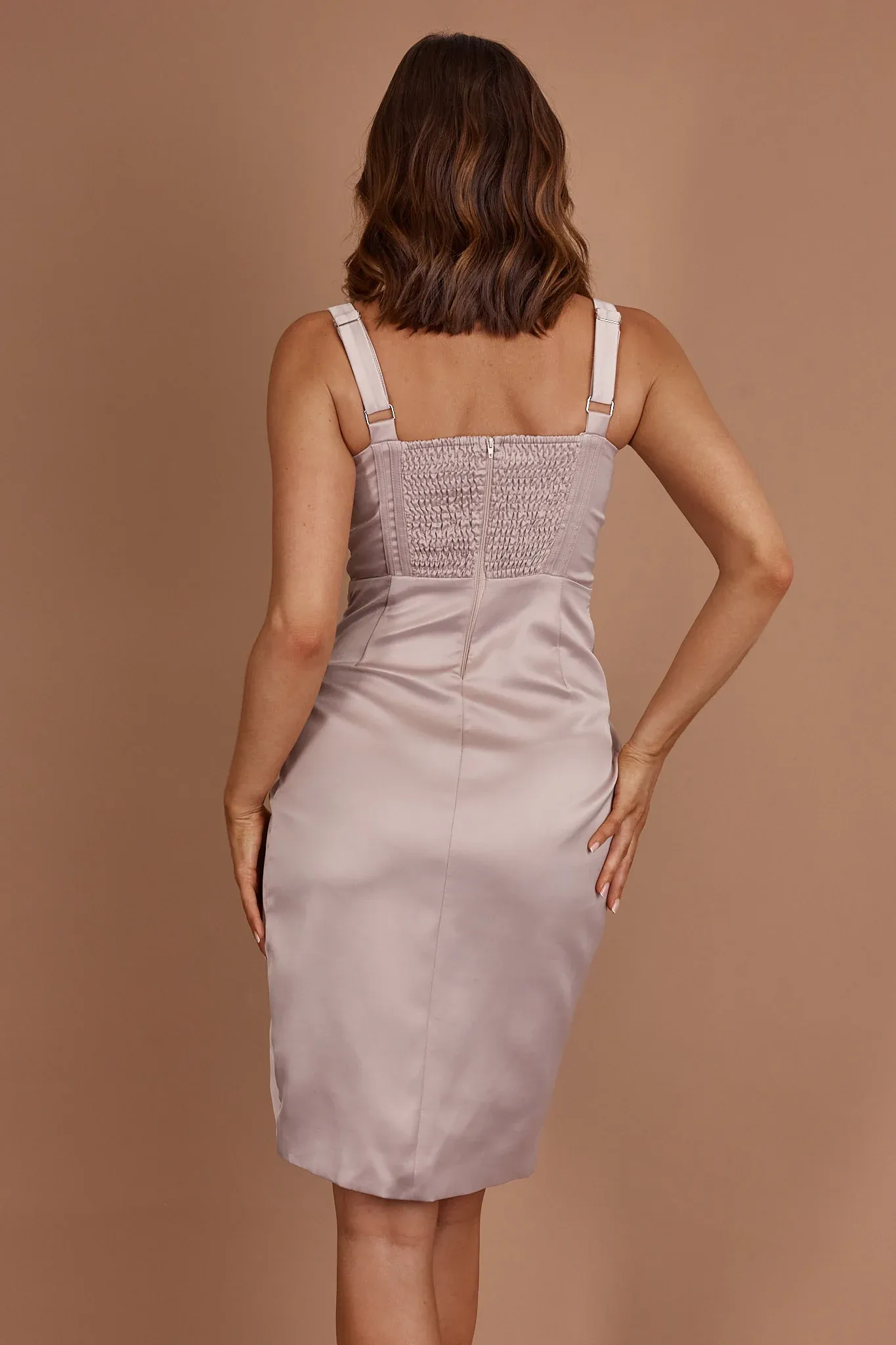 Lizah Corset Mini Dress Taupe
