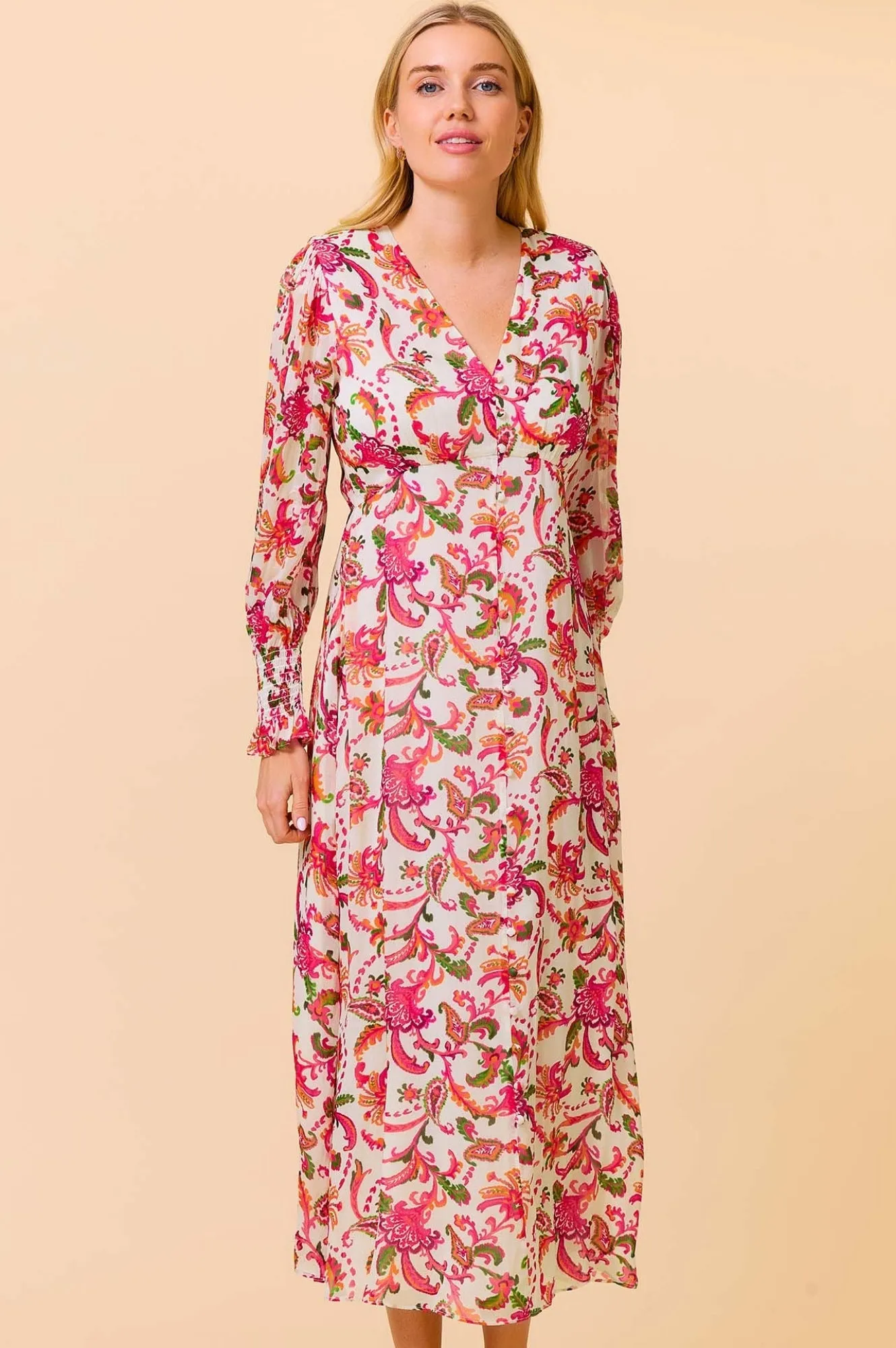 Long Sleeve Sally Anne Dress | Paisley Floral Multi