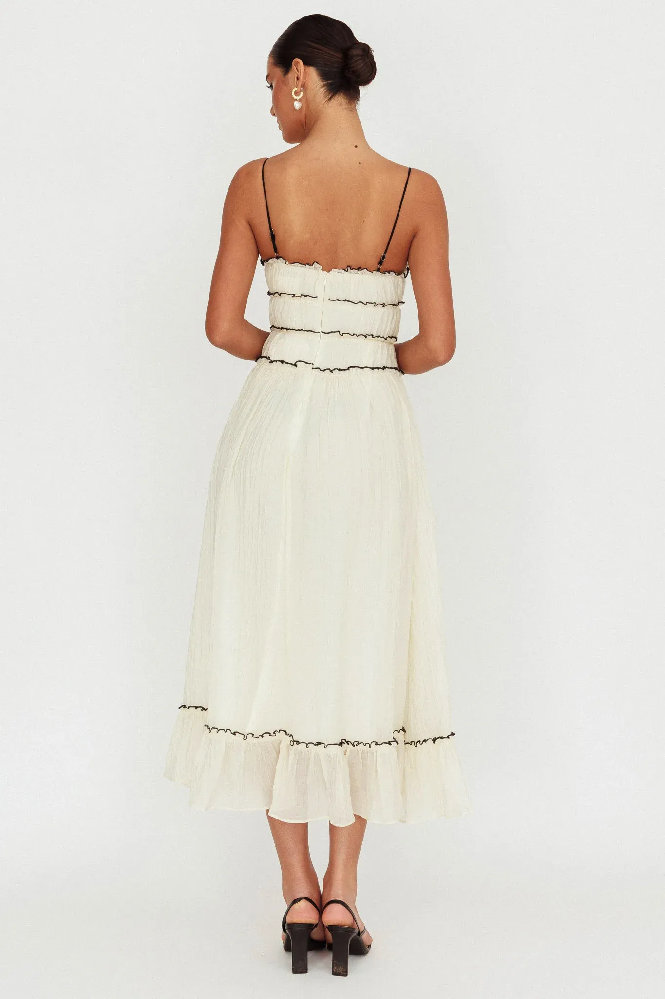 Maidens Tie Accent Maxi Dress Cream