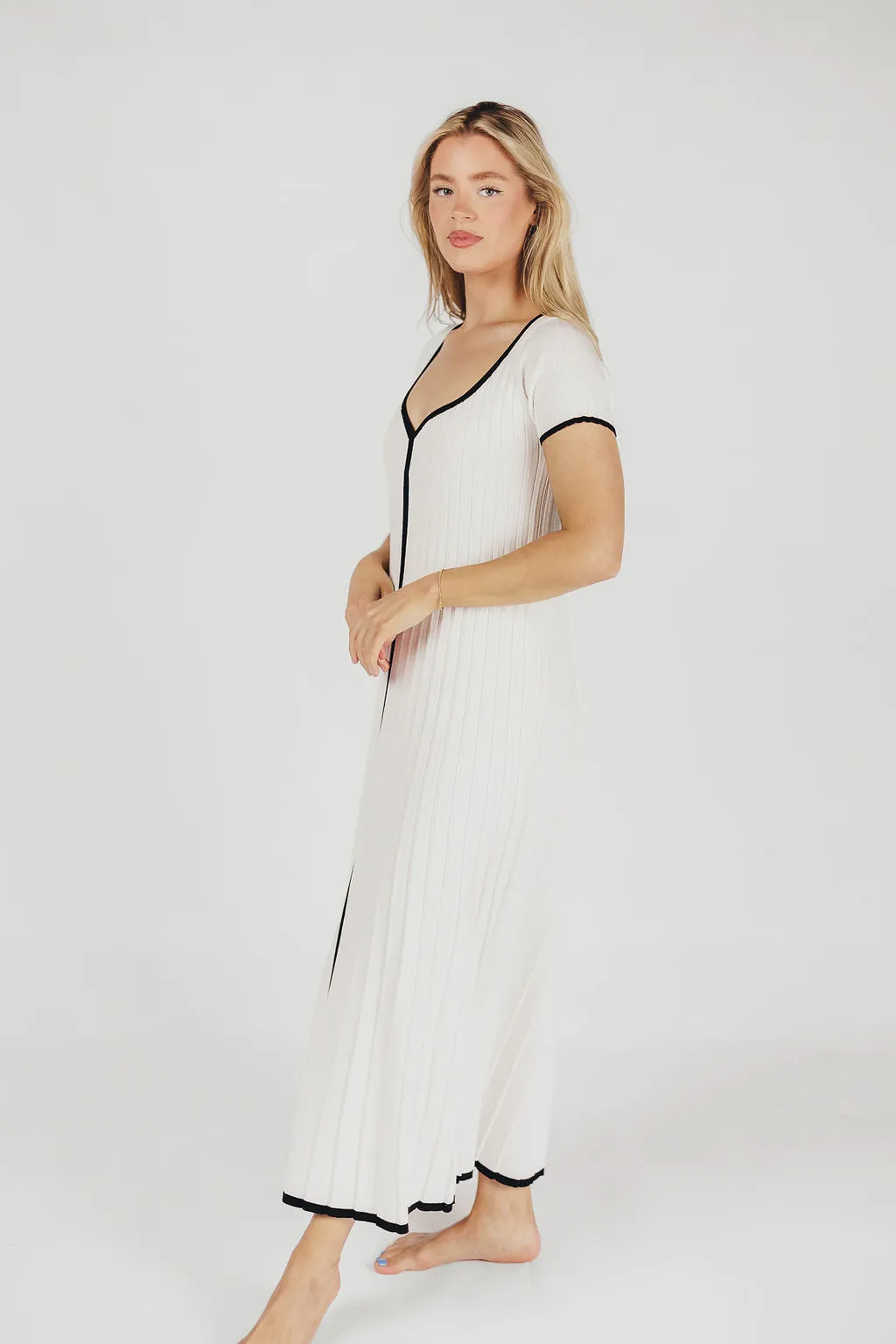Marilyn Knit Maxi Dress in Off-White