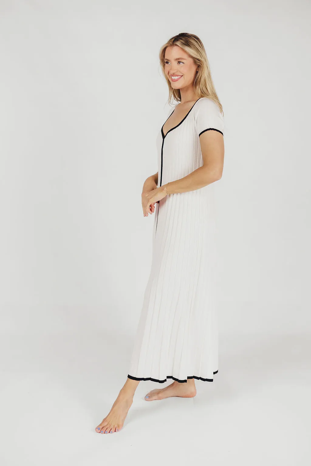 Marilyn Knit Maxi Dress in Off-White