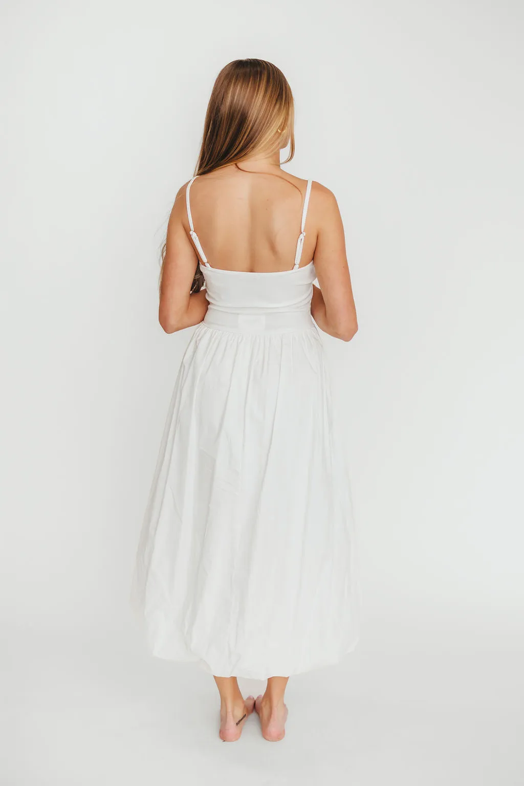 Marisol Bubble Maxi Dress in Off-White