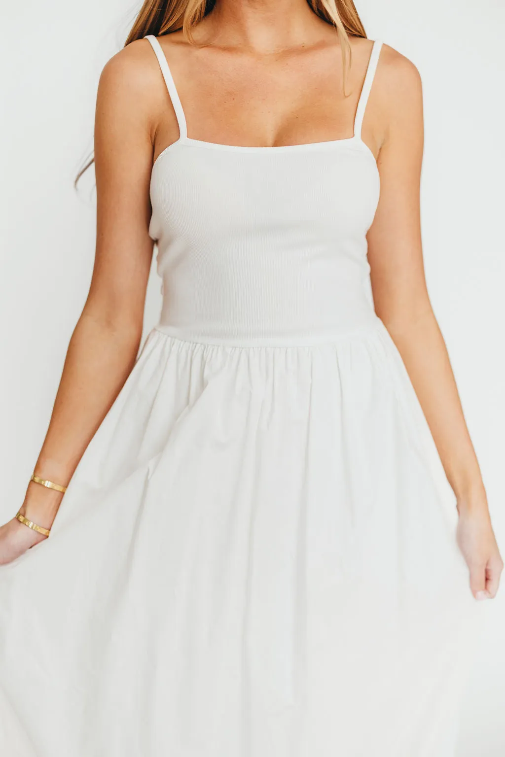Marisol Bubble Maxi Dress in Off-White
