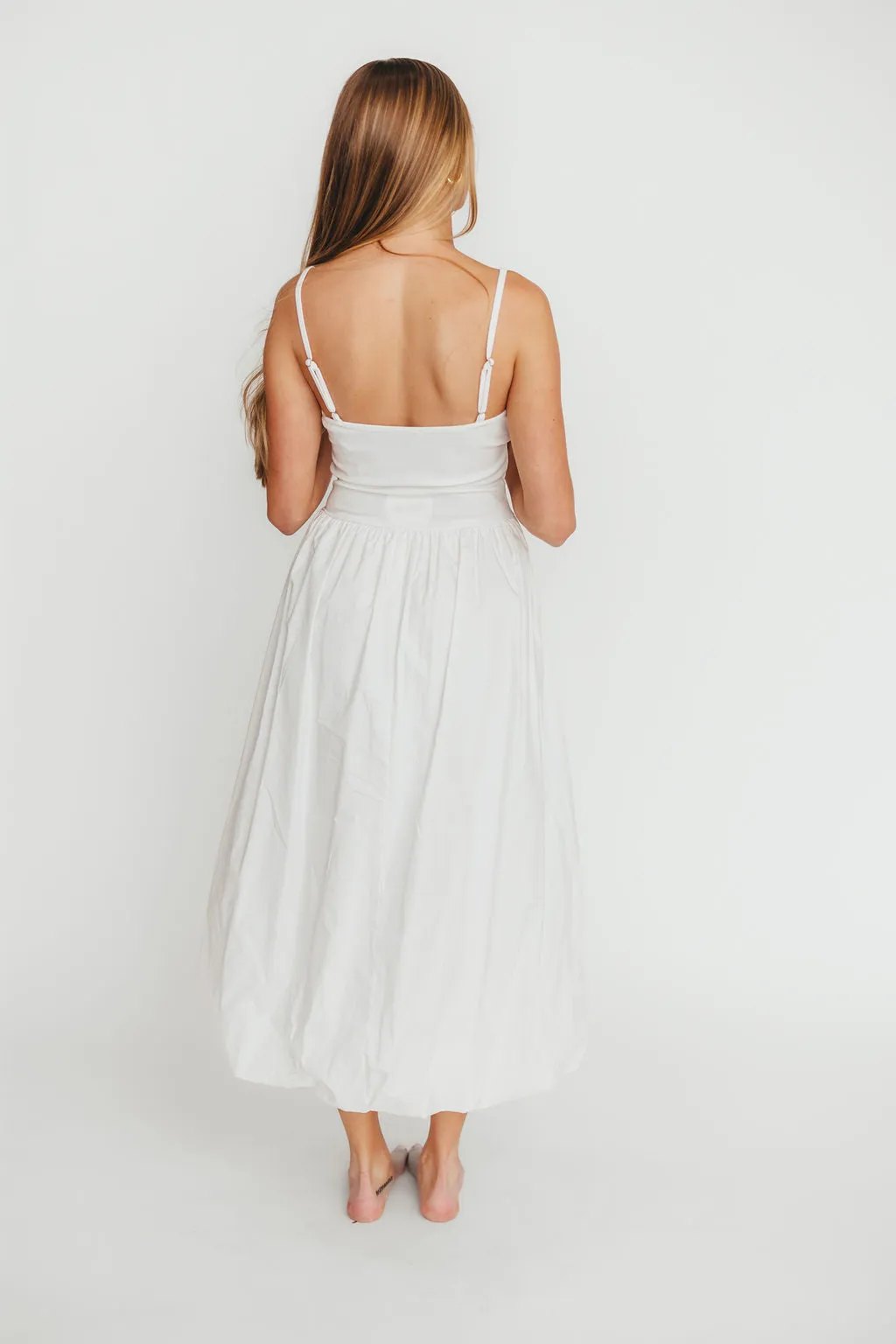 Marisol Bubble Maxi Dress in Off-White