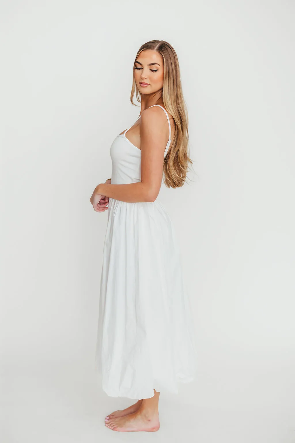 Marisol Bubble Maxi Dress in Off-White