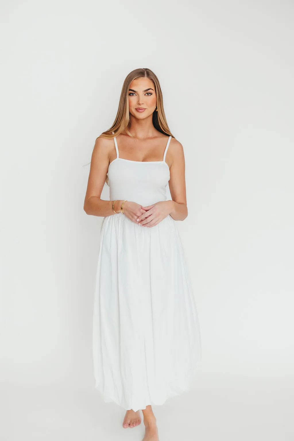 Marisol Bubble Maxi Dress in Off-White