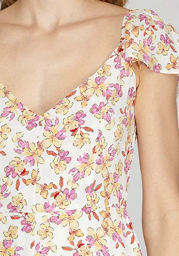 Meadow Muse Midi Dress in Cream