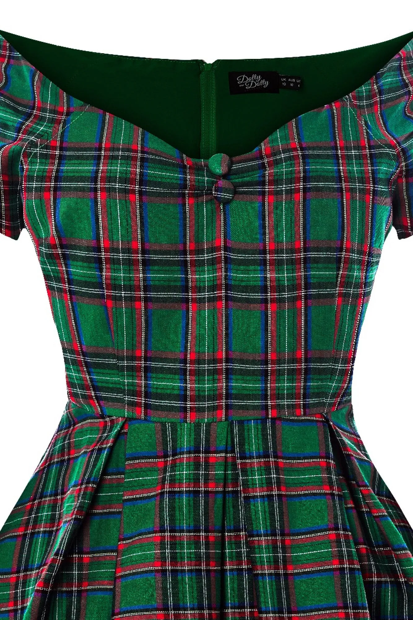 Miss Lily Dress in Green Tartan