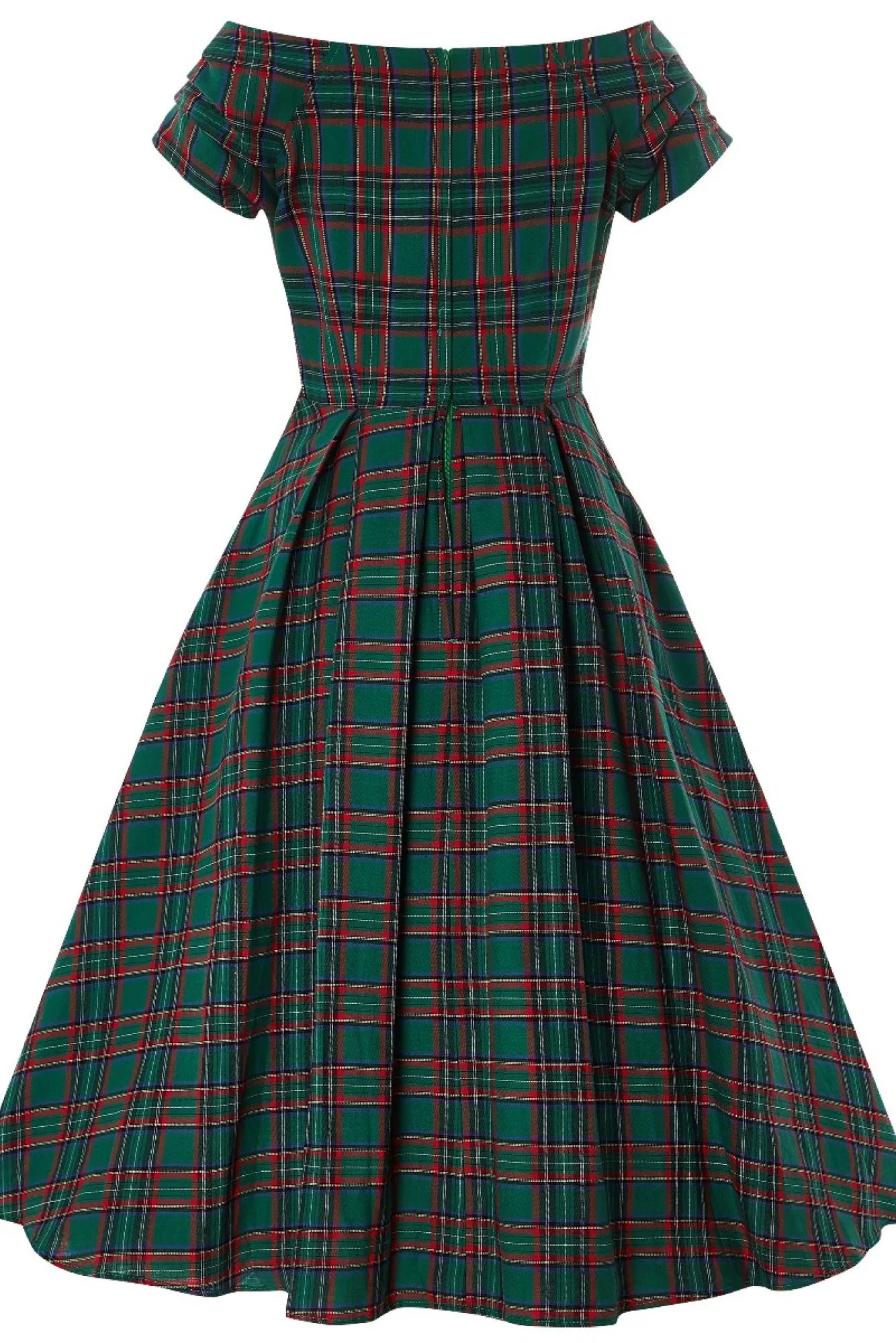 Miss Lily Dress in Green Tartan