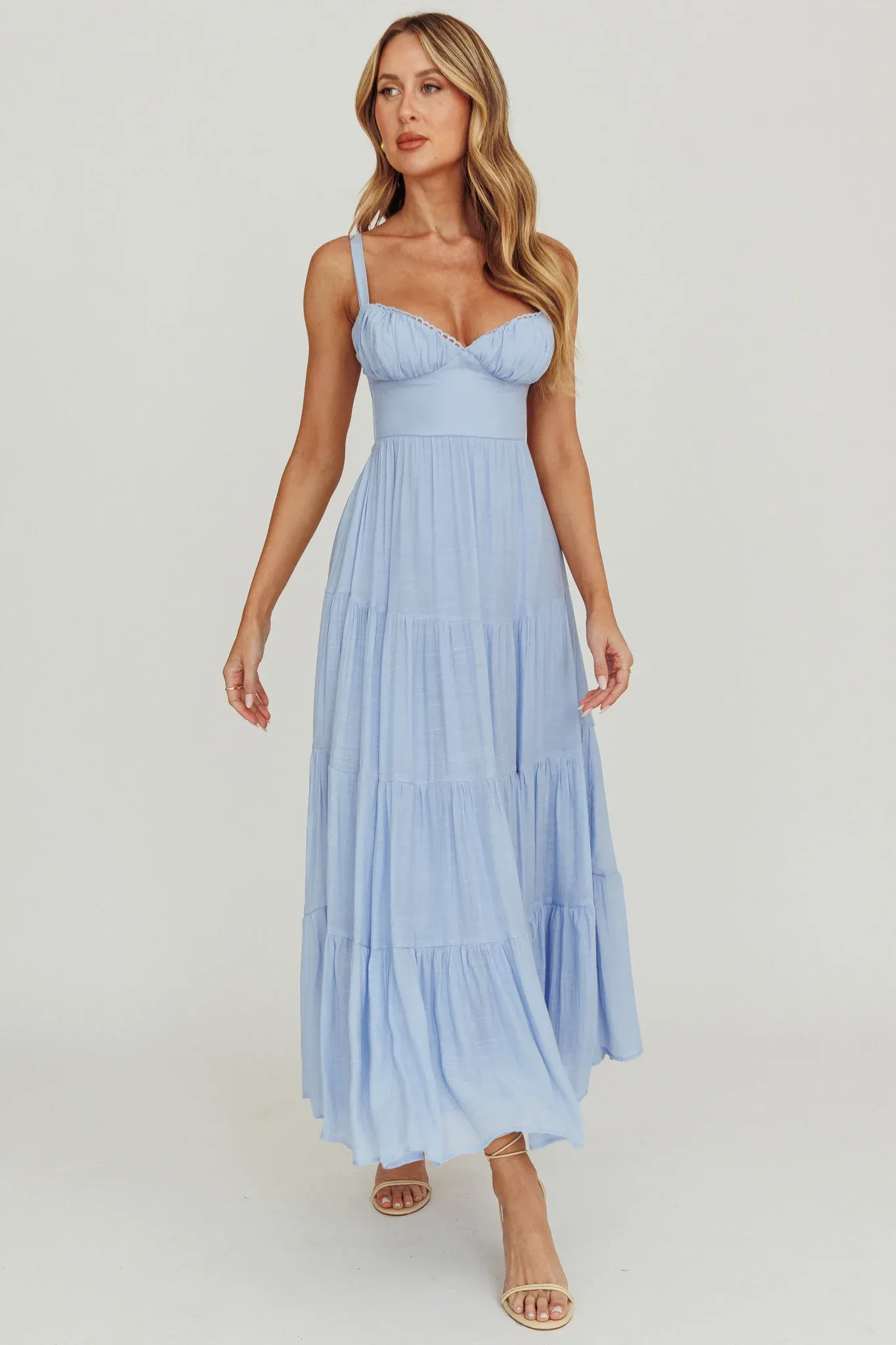 Neptune Cut Out Back A-Line Maxi Dress Blue