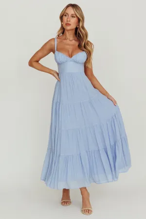 Neptune Cut Out Back A-Line Maxi Dress Blue