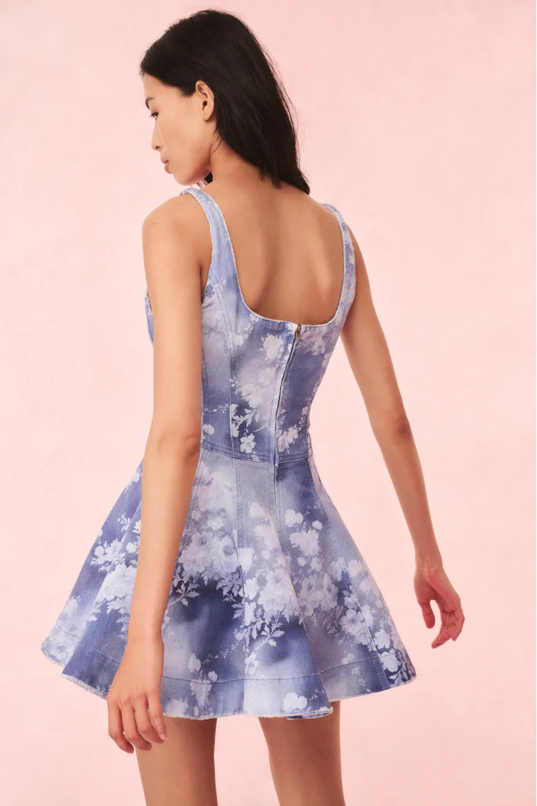 Piero Floral Denim Mini Dress