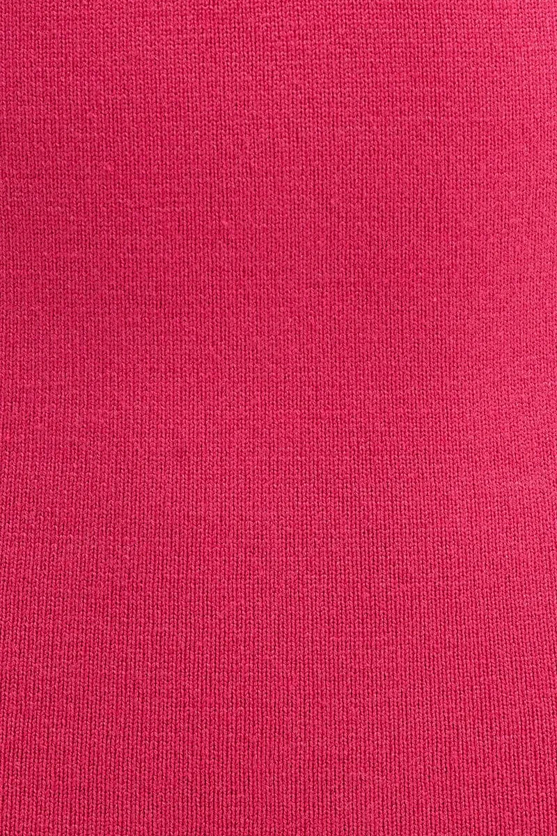 Pink Bodycon Dress Sleeveless Midi Knit