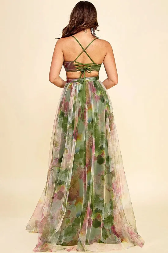 PRE-ORDER: Claudette Dress in Multi Green