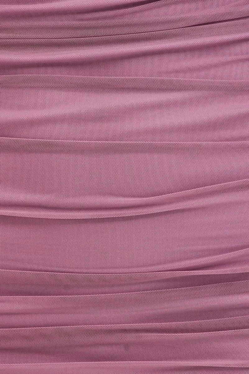 Purple Long Sleeve Bodycon Mini Dress