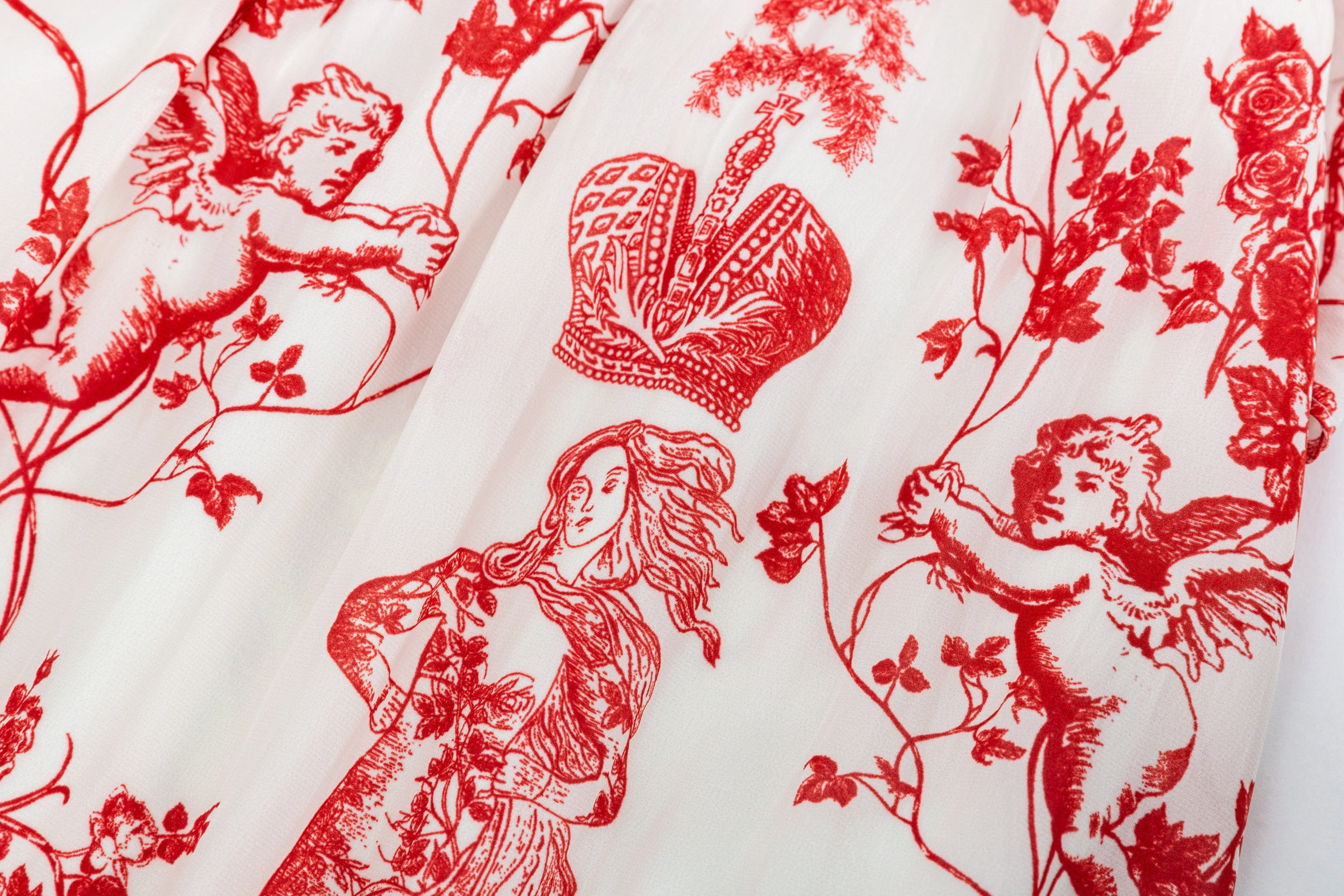 Red printed two-piece dress