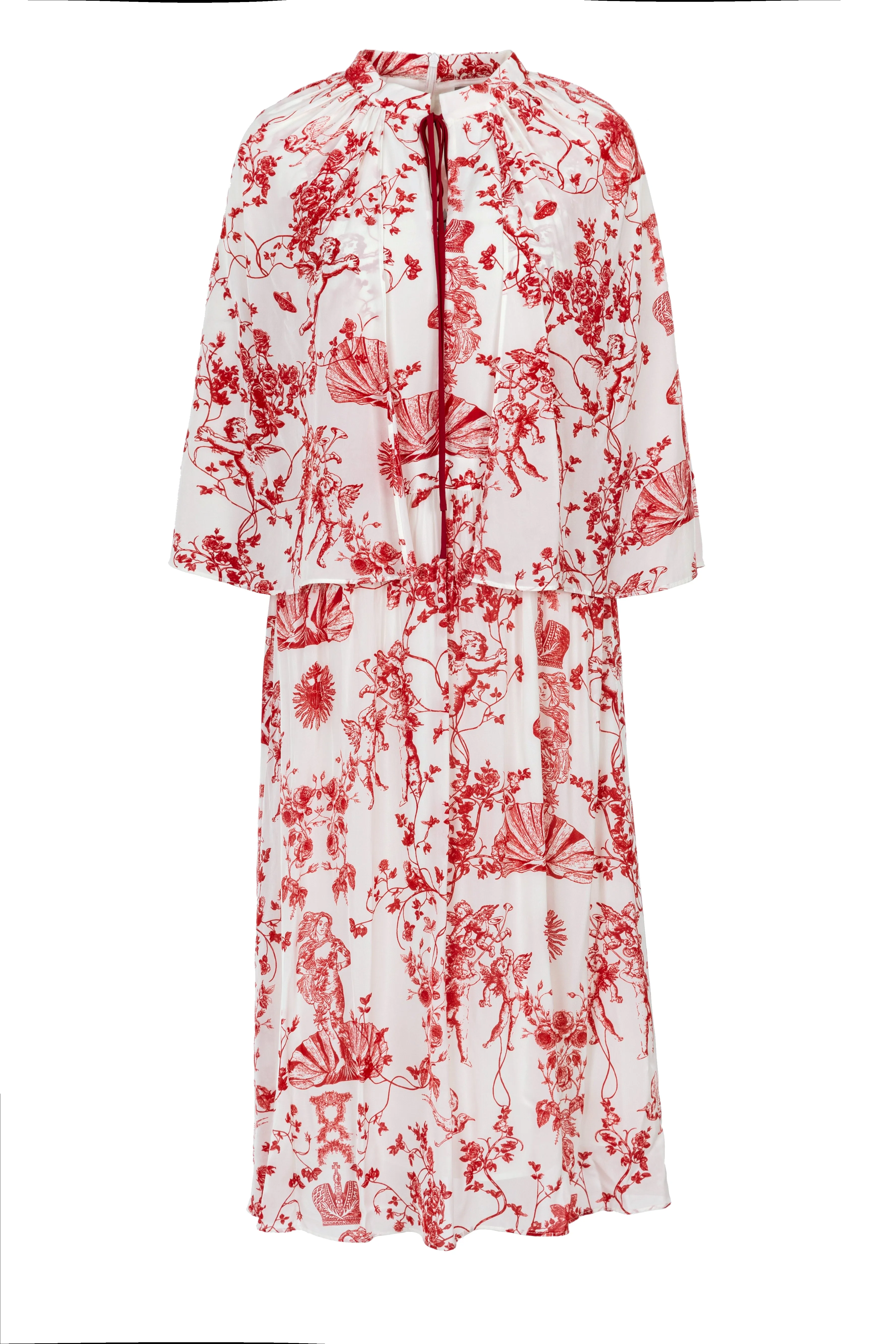Red printed two-piece dress