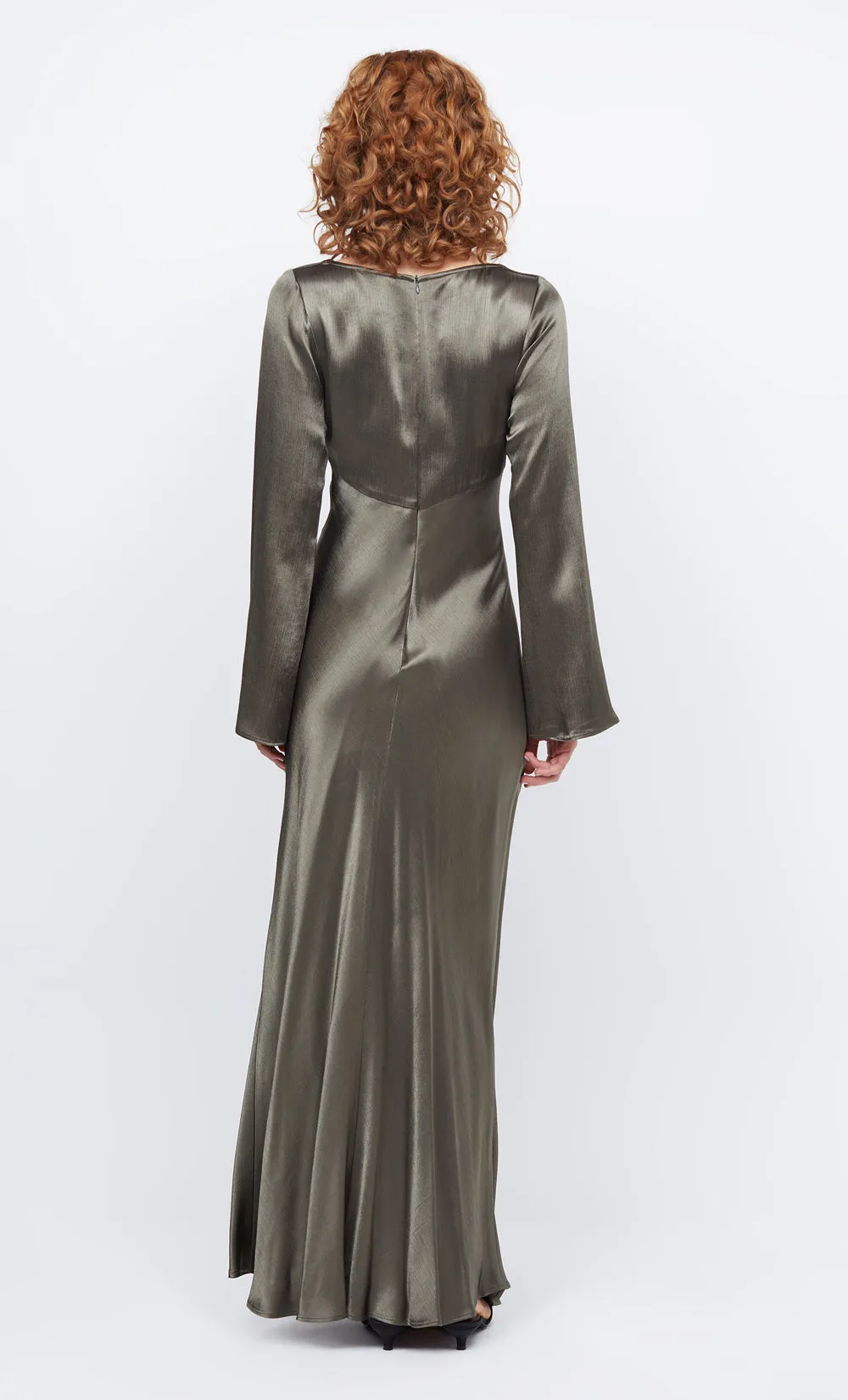 REN LONG SLEEVE MAXI DRESS - DARK WILLOW