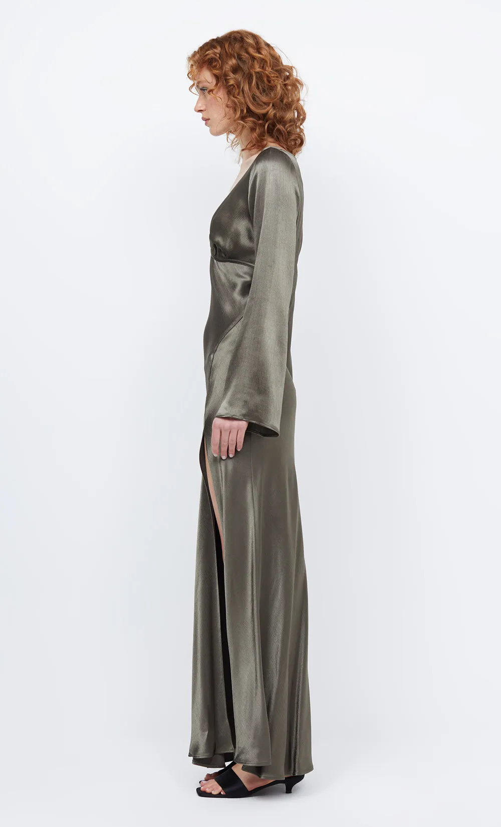 REN LONG SLEEVE MAXI DRESS - DARK WILLOW