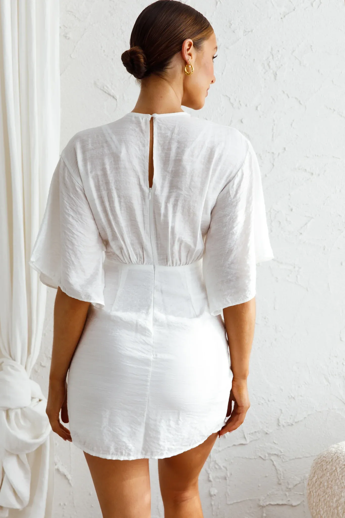 Rivera Tied Bust Cut-Out Dress White