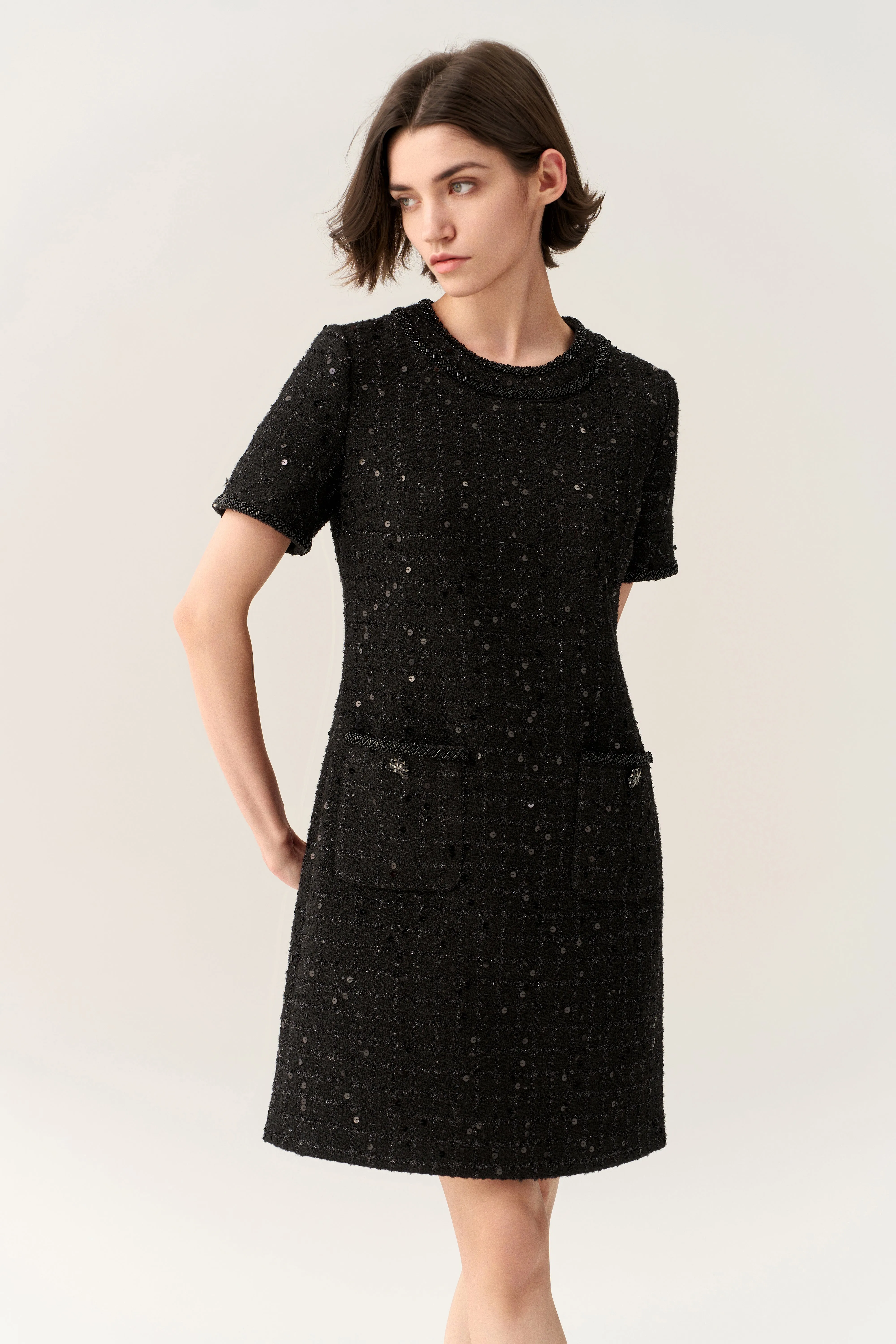 Stardust Checker Patch-pocket Dress