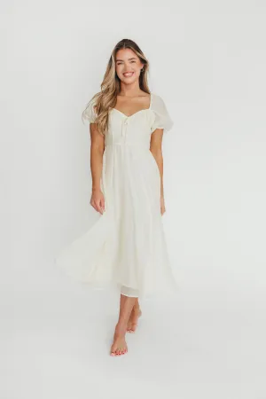 Stevie Bustier Midi Dress in Cream