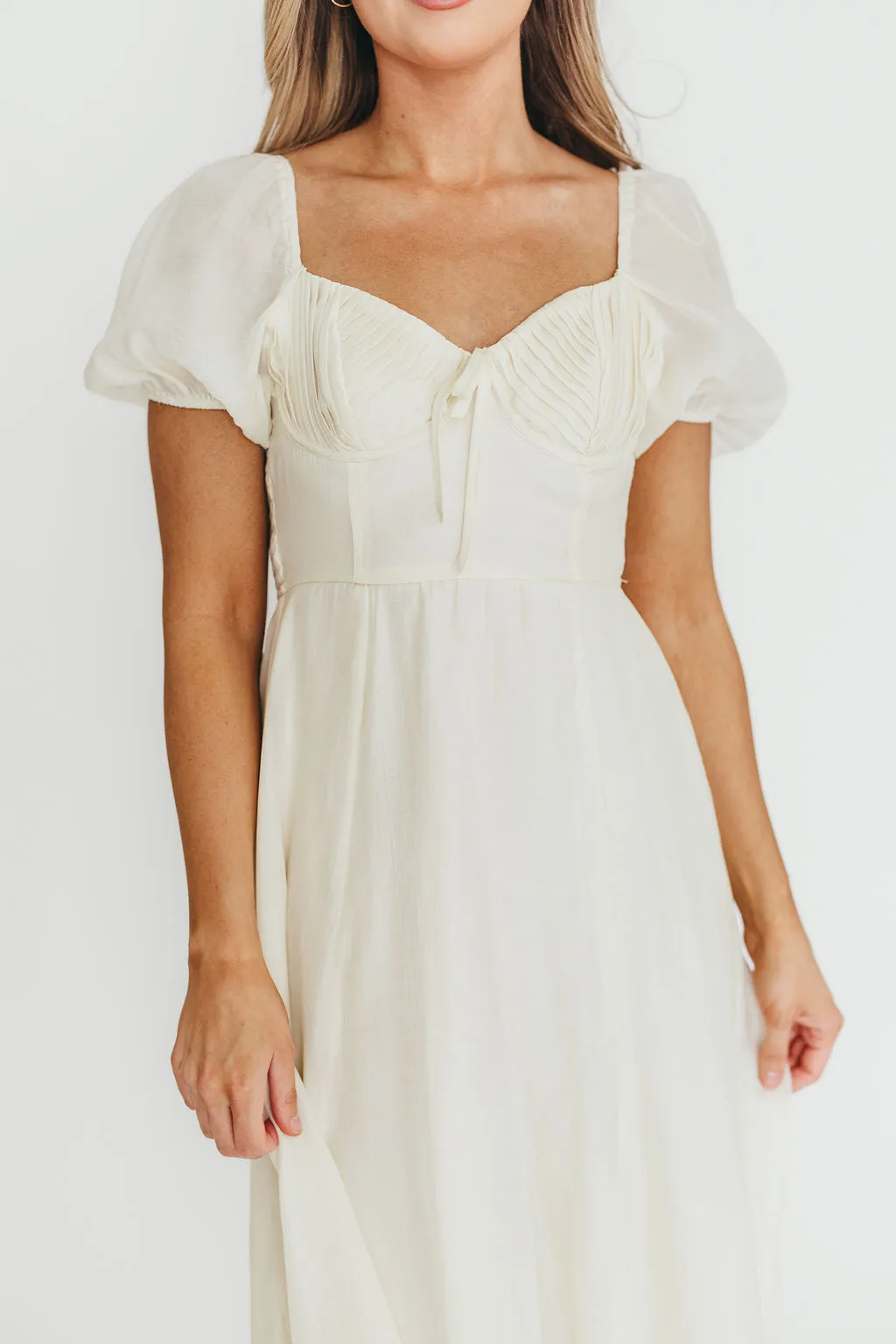 Stevie Bustier Midi Dress in Cream